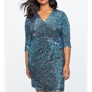 Eloquii Blue Sequin Dress